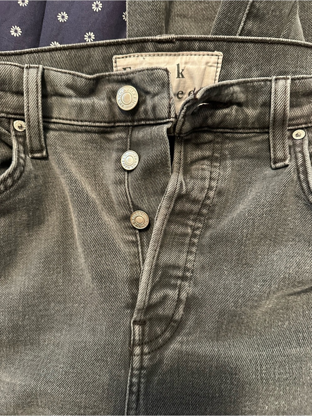 Frank & Eileen Charcoal Cropped Straight Jeans